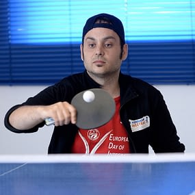man playing Ping Pong